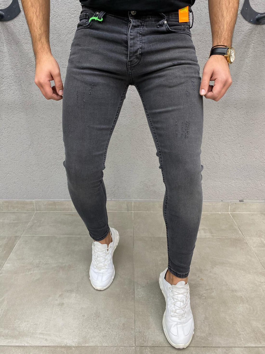 Charcoal slimfit jeans voor heren