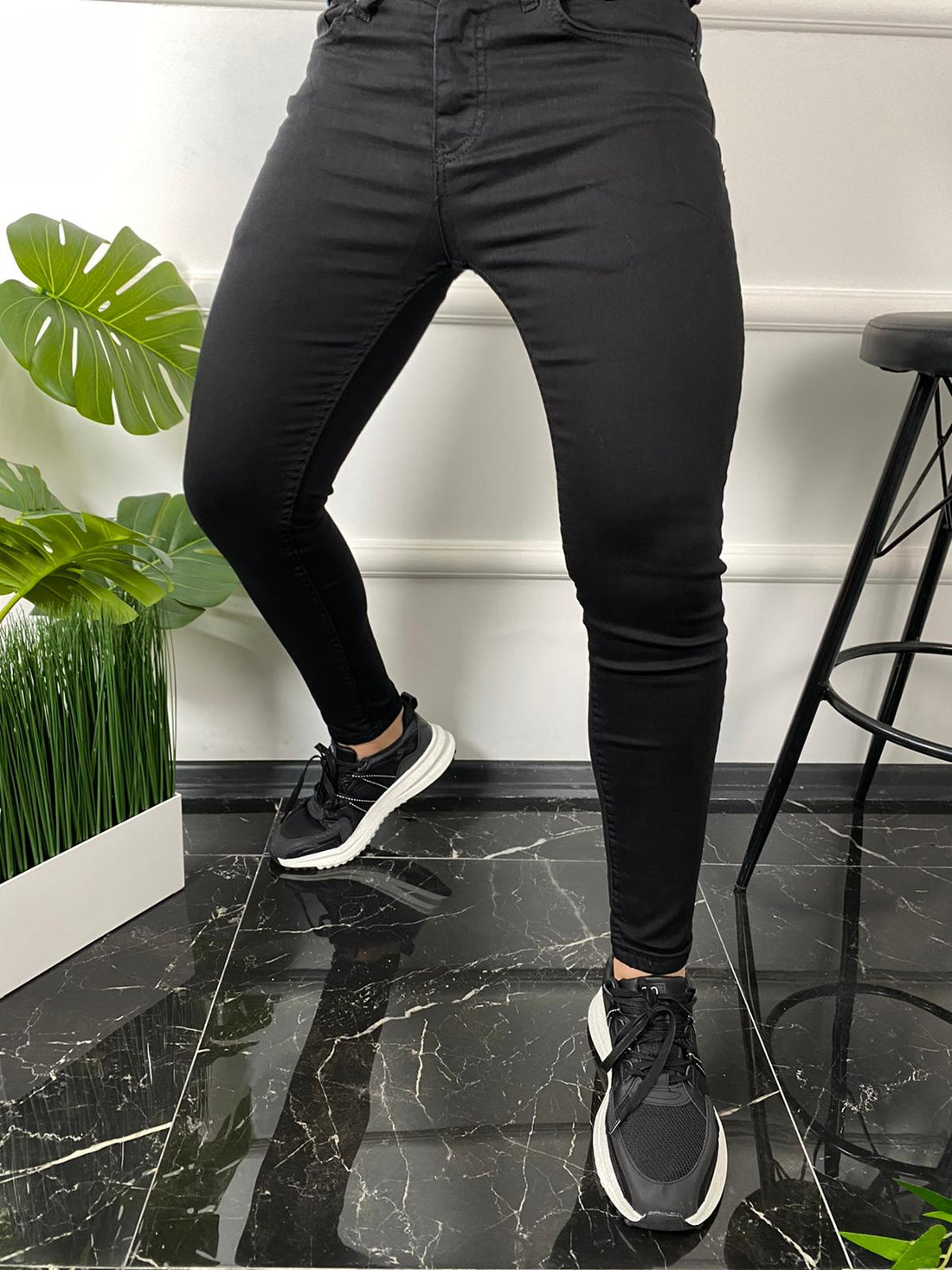 Skinny stretch jeans voor heren - Zwart