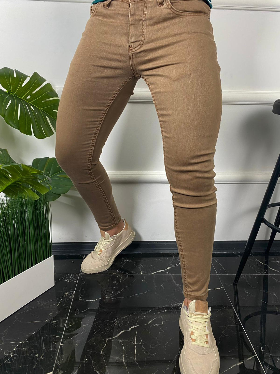 Stretchy skinny jeans voor heren - Khaki