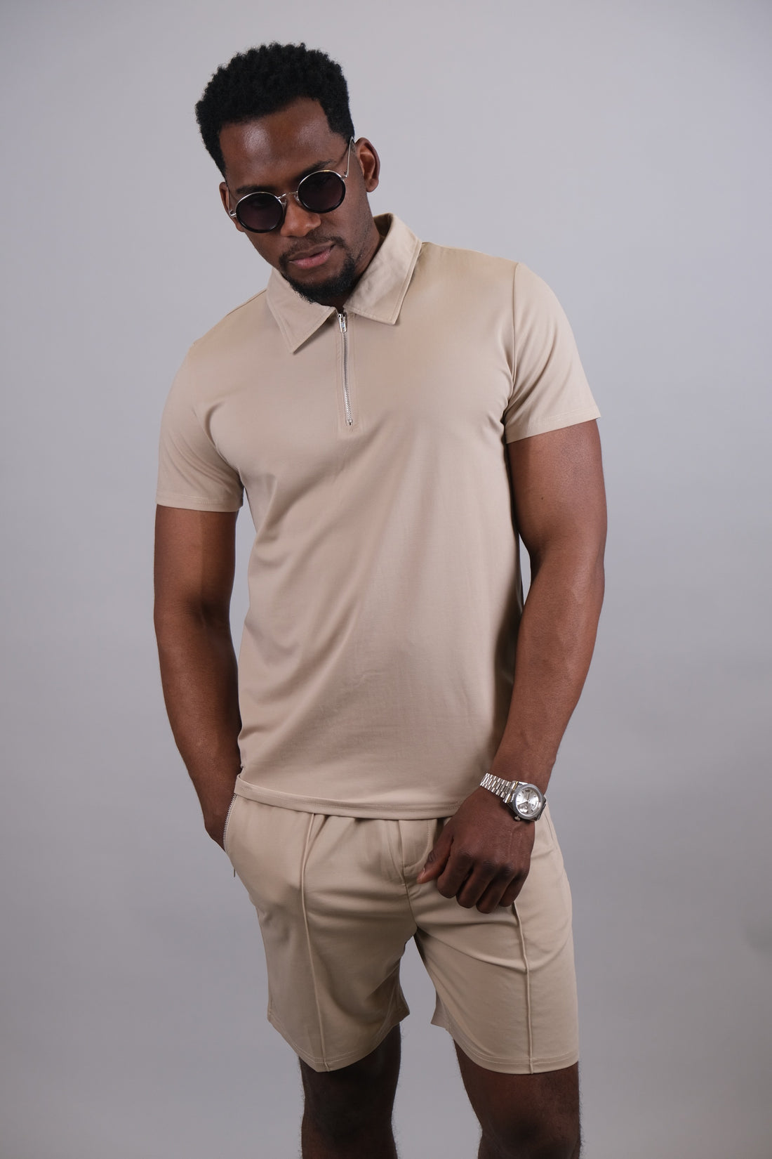 Klassieke zomerset polo heren in beige