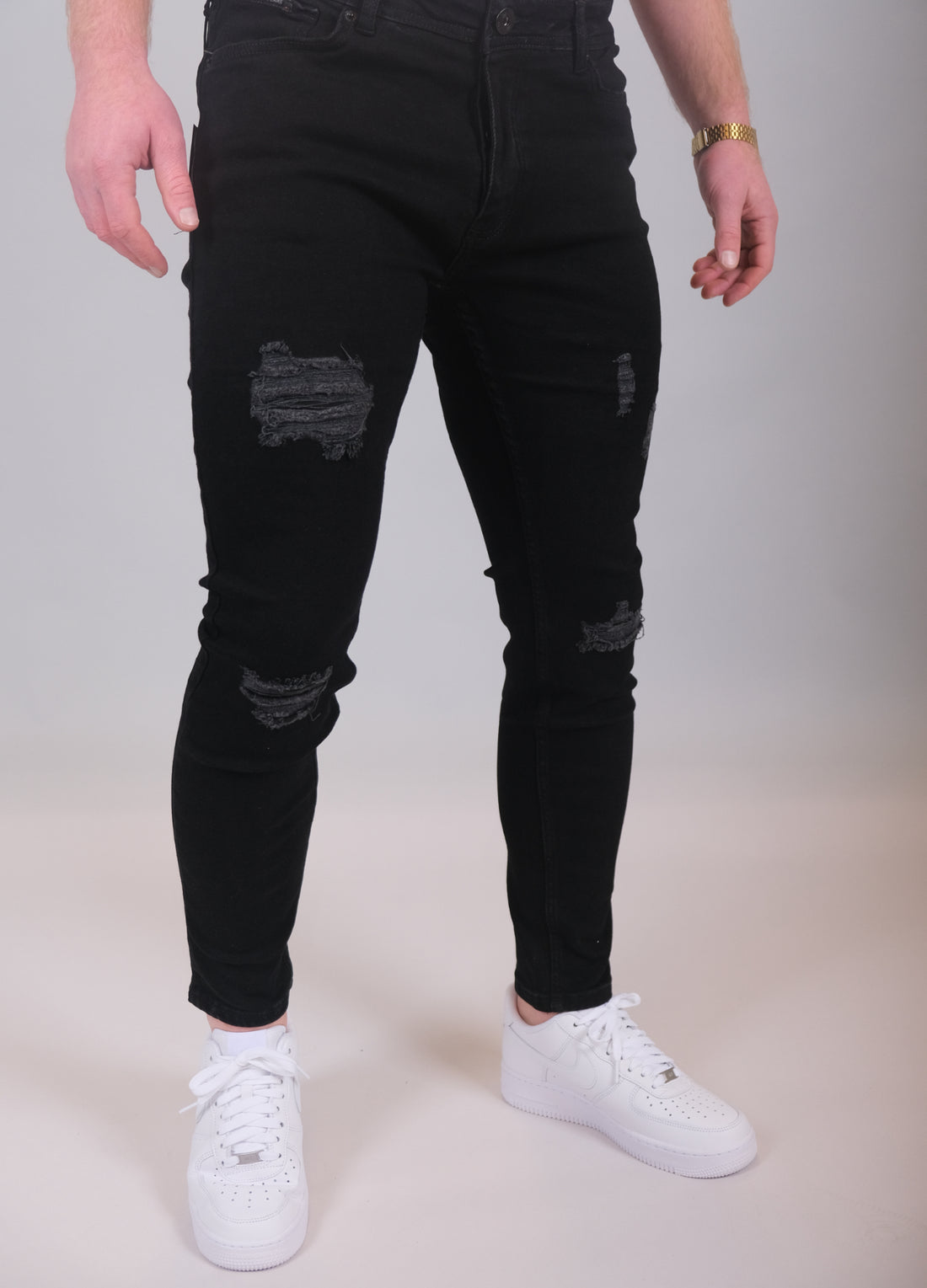 Skinny stretch jeans voor heren - Zwart