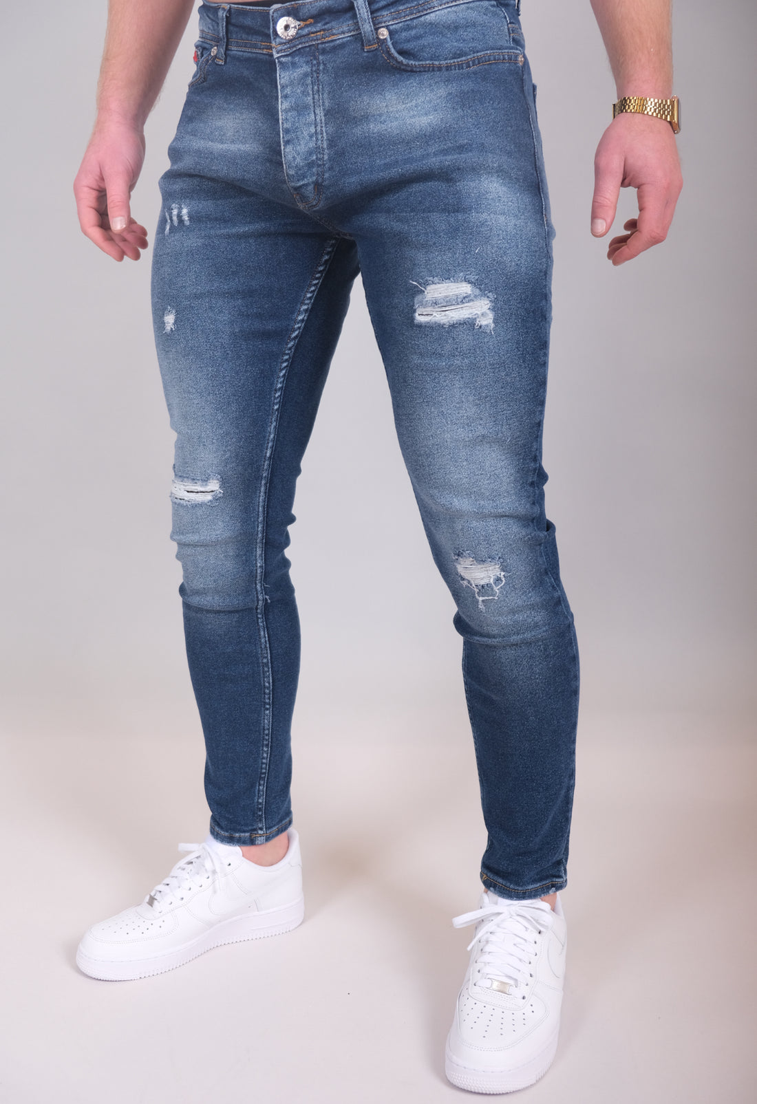 Skinny stretch jeans voor heren - Blauw