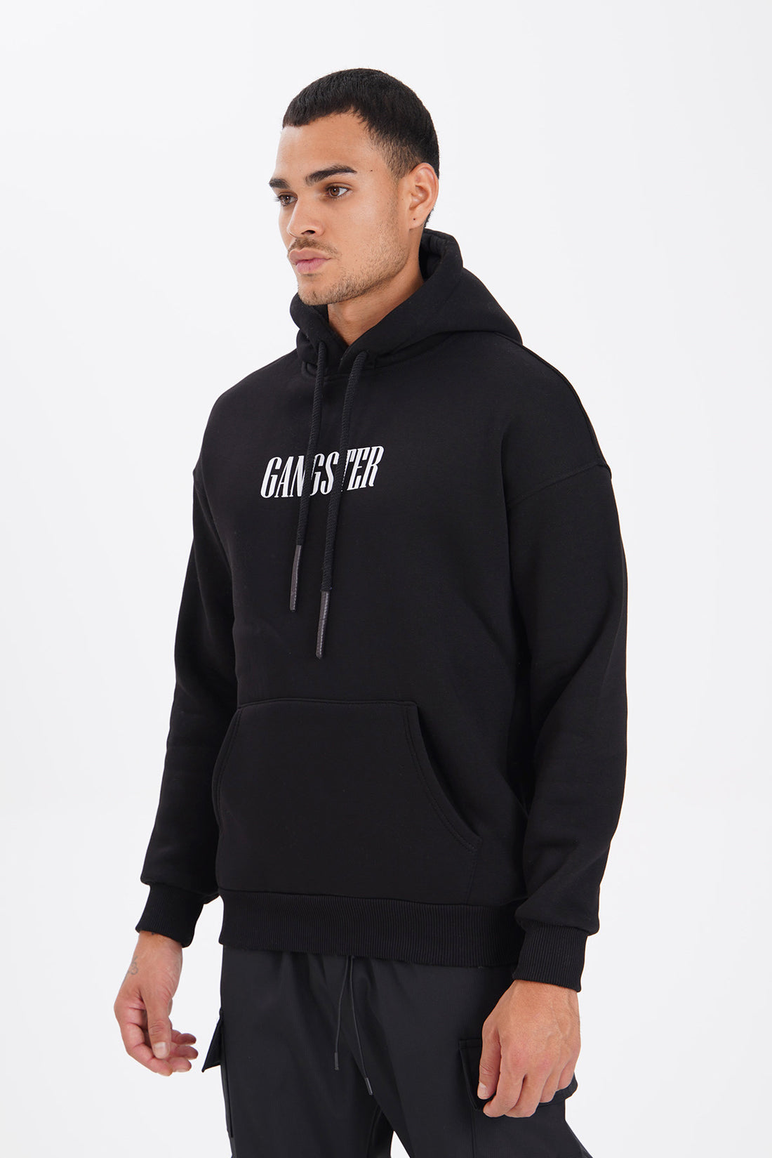 Gangster hoodie voor heren - Zwart