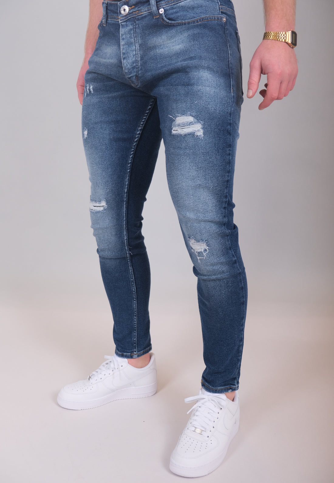 Skinny stretch jeans voor heren - Blauw