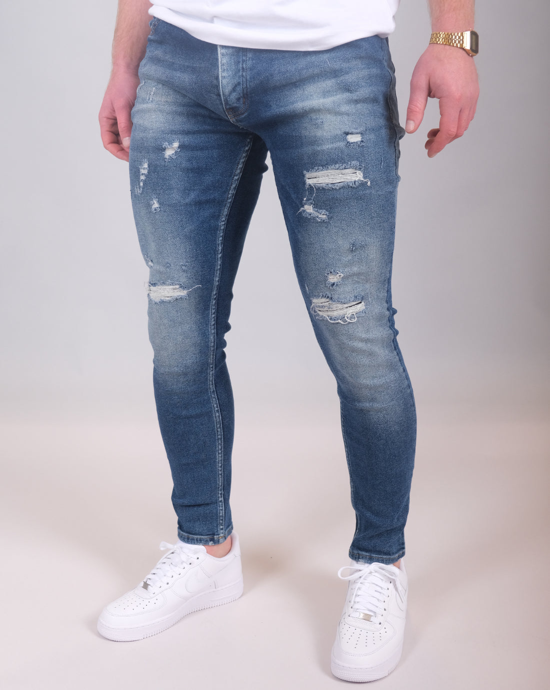 Skinny ripped stretch jeans voor heren - Lichtblauw