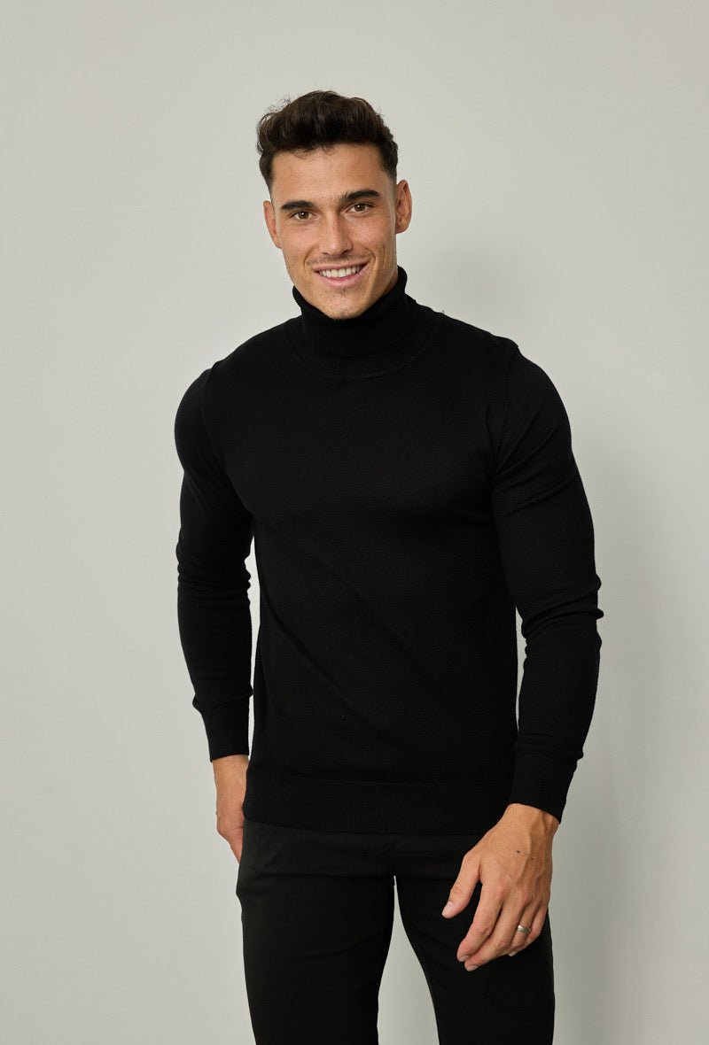 Knitwear Casual Coltrui voor Heren ~ Black TurtleNeck