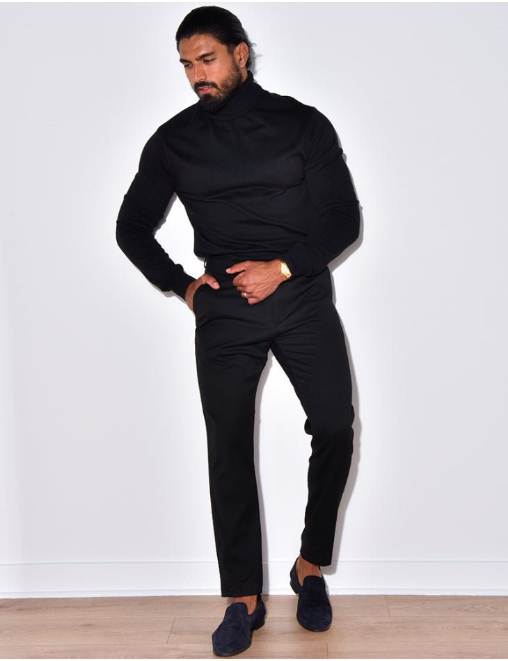 Knitwear Casual Coltrui voor Heren ~ Black TurtleNeck