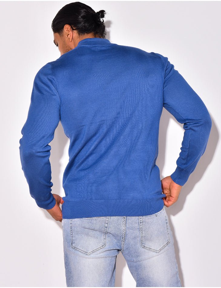 Knitwear Casual Sweater met Half Lange Kraag voor Heren ~ Blue