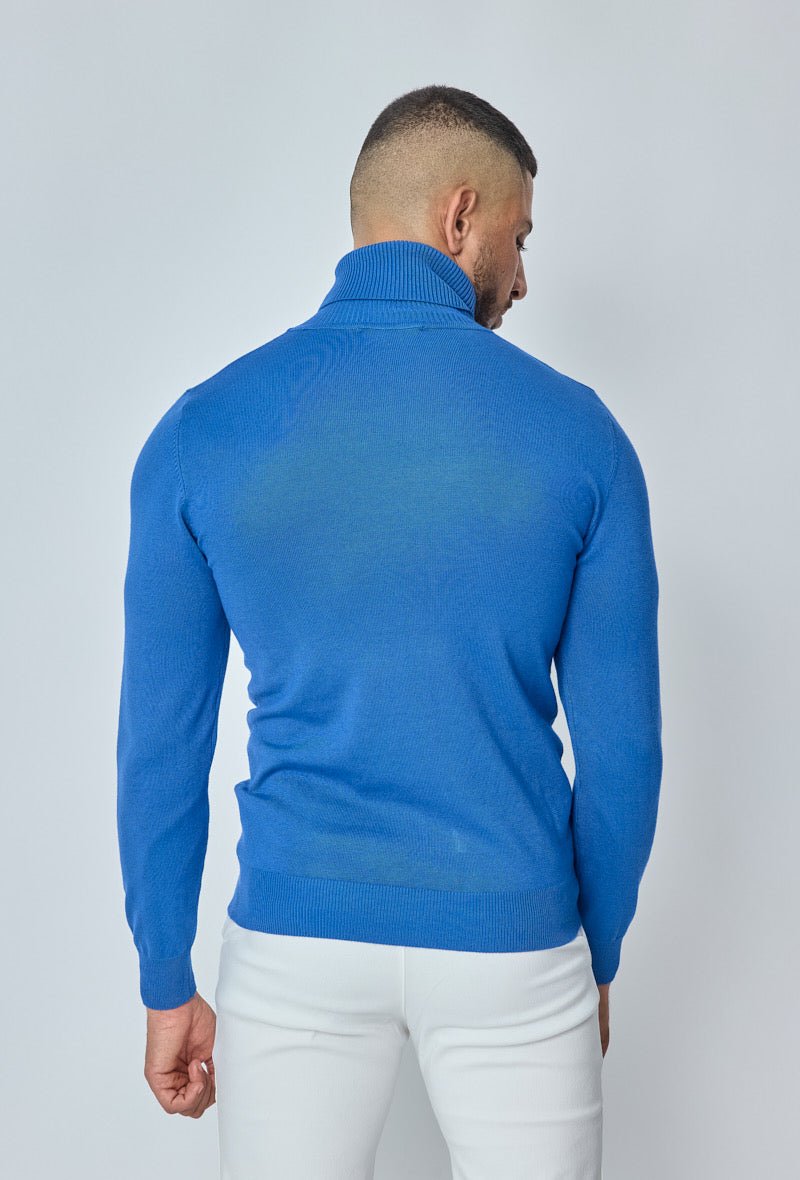 Knitwear Casual Coltrui voor Heren ~ Blauw TurtleNeck