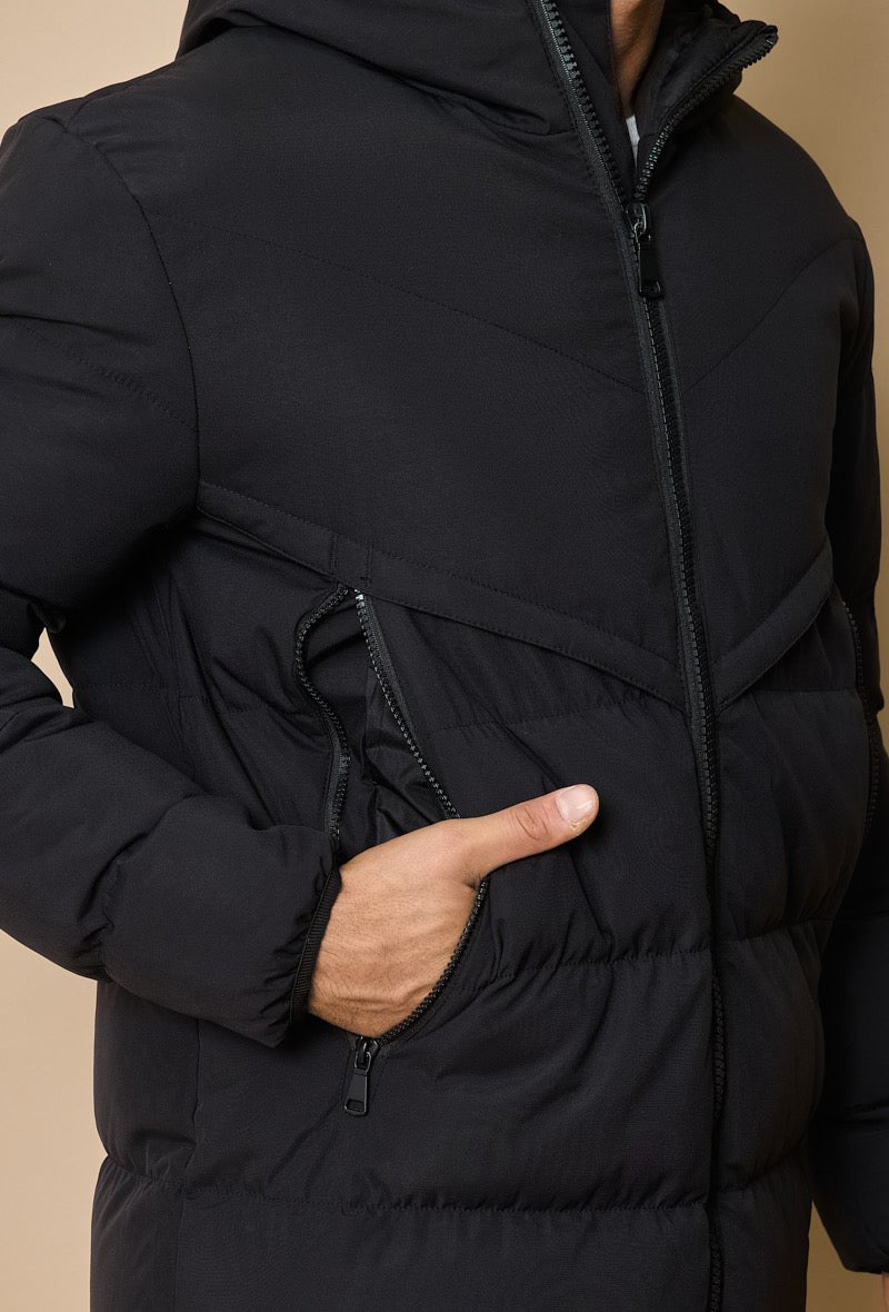Extra lange winterjas met capuchon van KAM Jeanswear Extra lange winterjas met capuchon van KAM Jeanswear