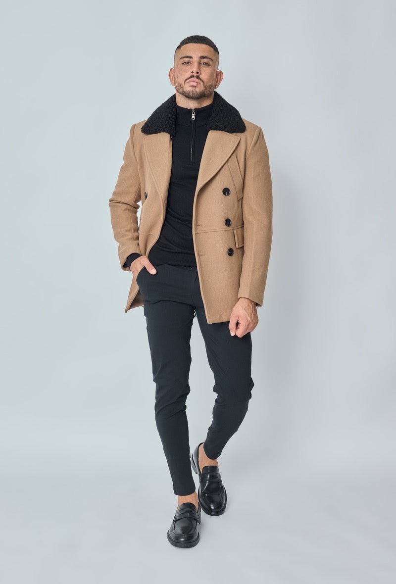 Casual Winterjas voor Heren met Knoopjes ~ Camel