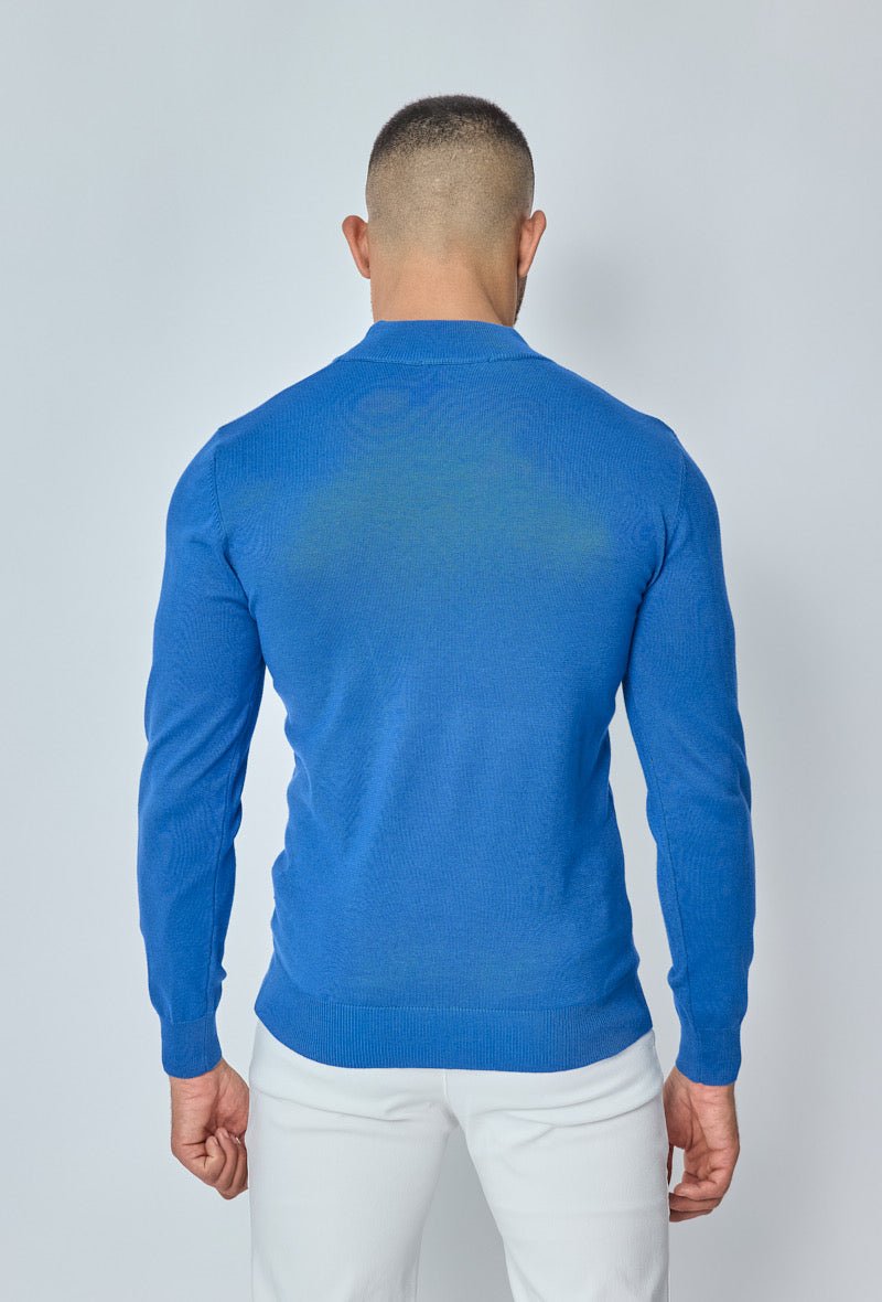 Knitwear Casual Sweater met Half Lange Kraag voor Heren ~ Blue