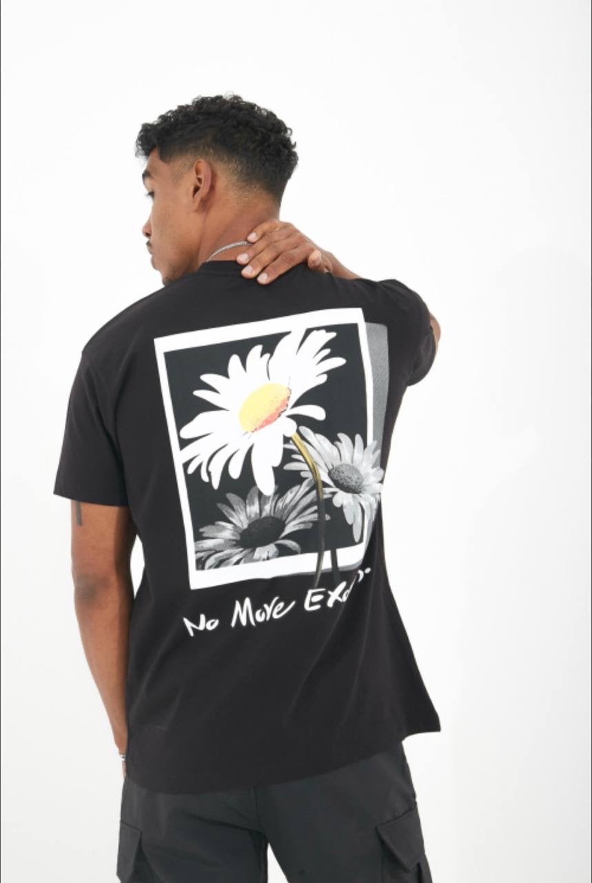 T-shirt 'No More Excuses' voor heren met bedrukking - Zwart