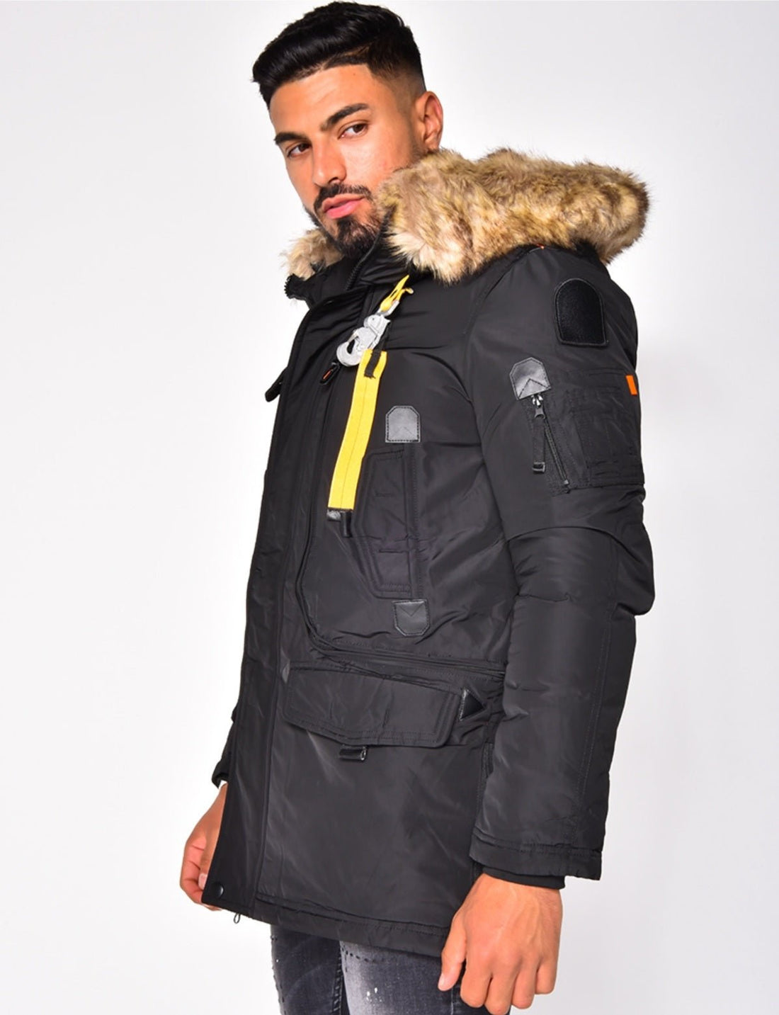 Parka Winterjas voor Heren With Pockets~ Zwart